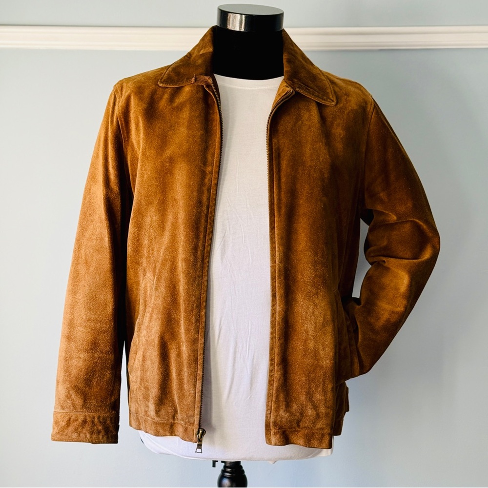 Men’s small Banana Republic cognac suede jacket